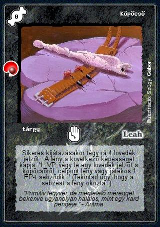 Kiadás: Két világ közt, Alappakli, 10. kiadás
Gyakoriság: gyakori