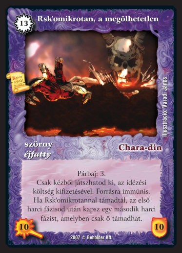 Kiadás: Misztikus Erők
Gyakoriság: ultra ritka