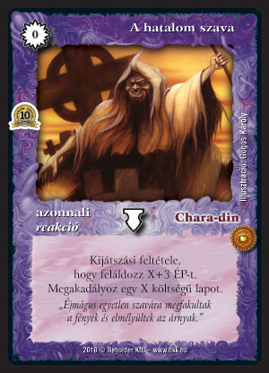 Kiadás: Kreátor műhelye, Alappakli, 10. kiadás
Gyakoriság: ritka