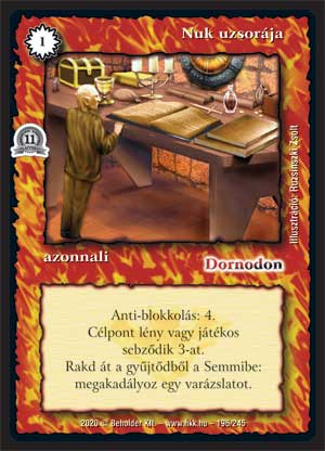 Kiadás: Alappakli, 11. kiadás
Gyakoriság: nem gyakori